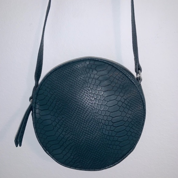 Banana Republic Faux Alligator Crossbody Dark Teal Bag - Picture 1 of 15